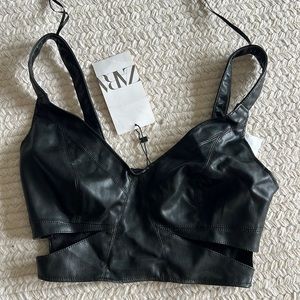 Zara Leather Crop Top